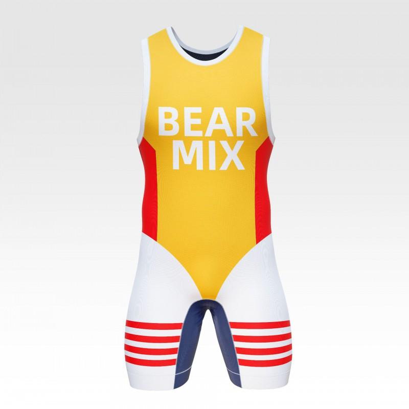 Ringer-Singlet Kompressions-Bodysuit Vollprint Schnelltrocknend Atmungsaktiv Herren Damen Training Wettkampf