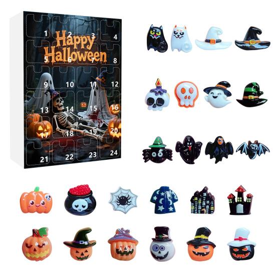Halloweenský adventní kalendář 2025 24denní odpočítávací kalendář s 24 ks mini panenek Sběratelské figurky pro chlapce dívky teenagery dospělé