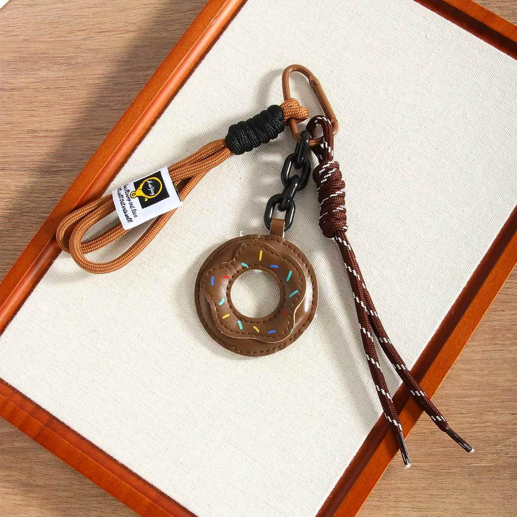 New donut leather Maillard color bag pendant, keychain, mobile phone lanyard pendant.
