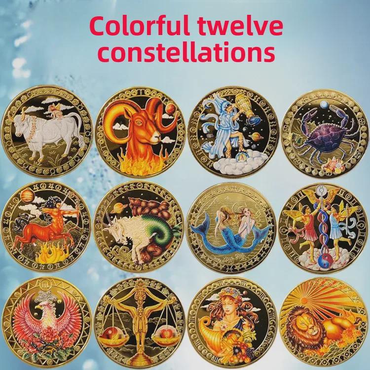 Gold-Plated Scorpio, Gemini, and Libra Zodiac Medallion Set