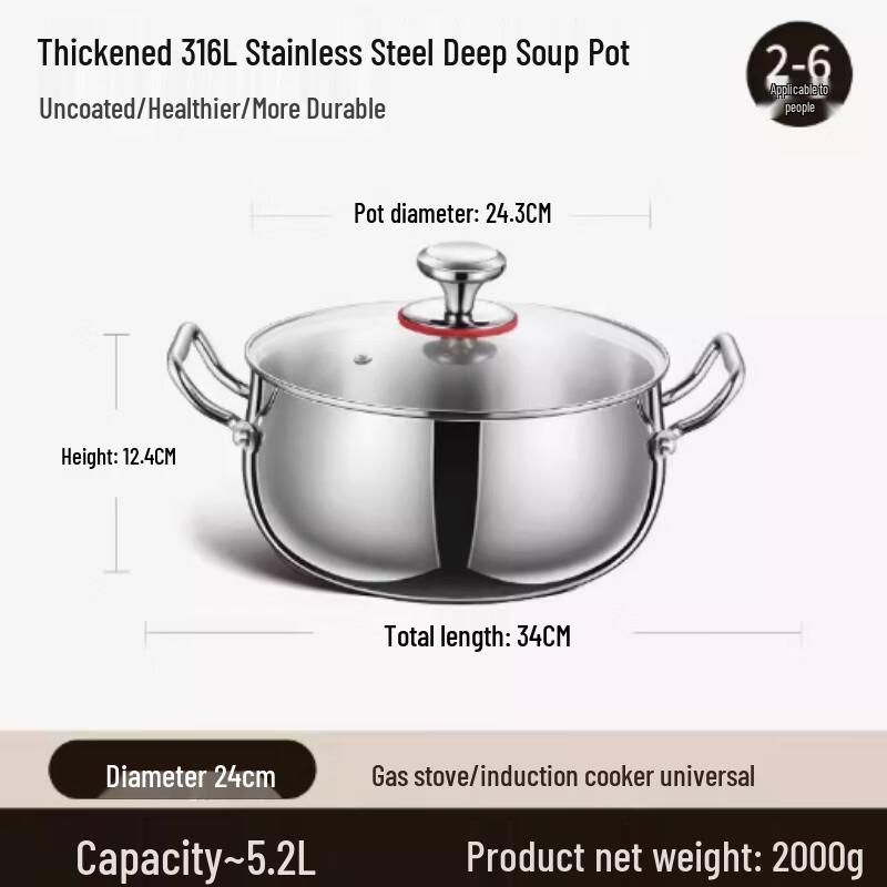 Sulate 316L Tri-Ply Stainless Steel Induction Stockpot