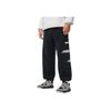 Li Ning Bad Five Comfortable Casual Loose Letter Print Fleece Simple Cuffed Knitted Sports Pants Men pants Black AKYU429-1