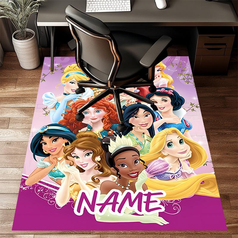 Custom Princess Mat Personalized Name, Polyester Washable Indoor Entryway Rug, Gift for Christmas, Easter, Thanksgiving Day