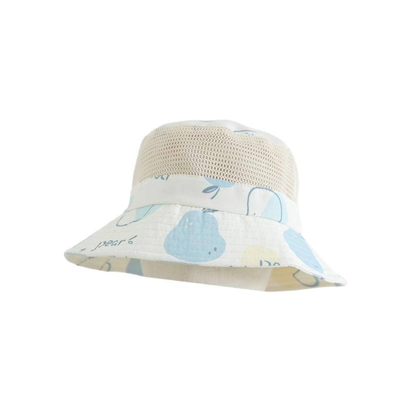 Breathable Mesh Summer Sun Hat For Kids Adjustable Chin Strap Wide Brimmed Breathable Mesh небесно-голубой