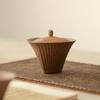 Handmade Coarse Pottery Covered Bowl Japanese Retro Old Rock Clay Tea Brewing Tool High-end Kung Fu Gaiwan Ceramic Tea Bowl