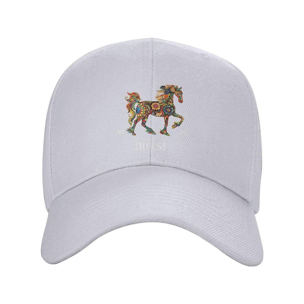 Colorful Horse Art Watercolor Graphic Year of The Horse 2026 Casual Baseball Cap Hip Hop Hats Summer Street Style Baseball Caps