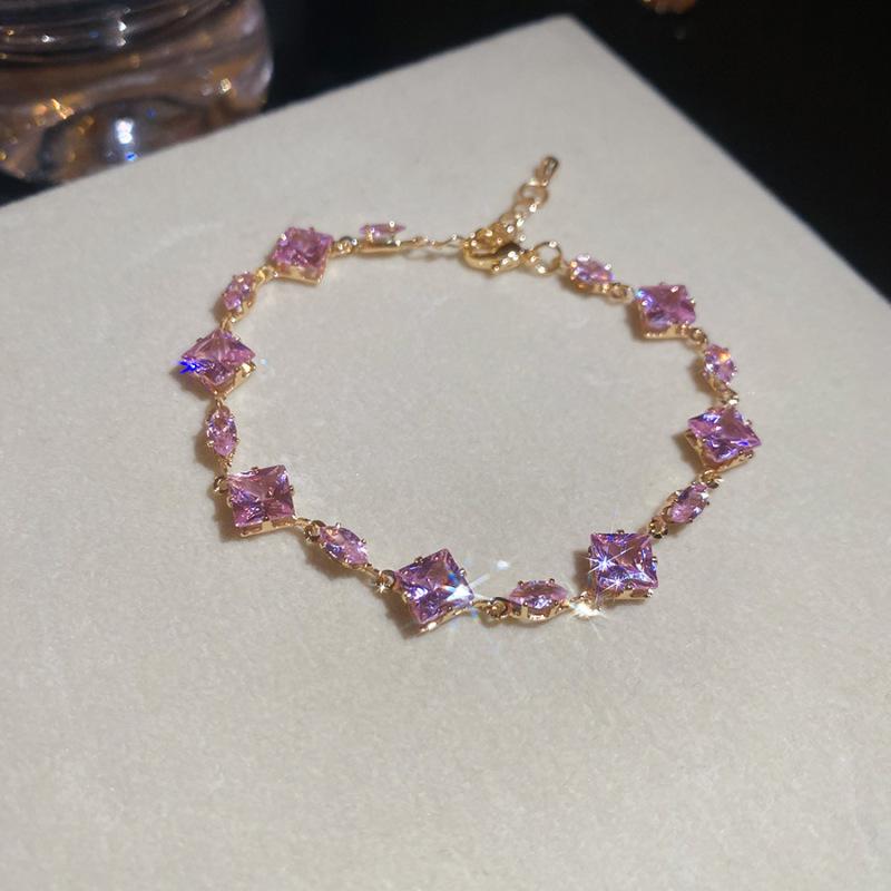 Bracciale Geometrico in Zirconi di Lusso Raffinato: Design Colorato e Versatile