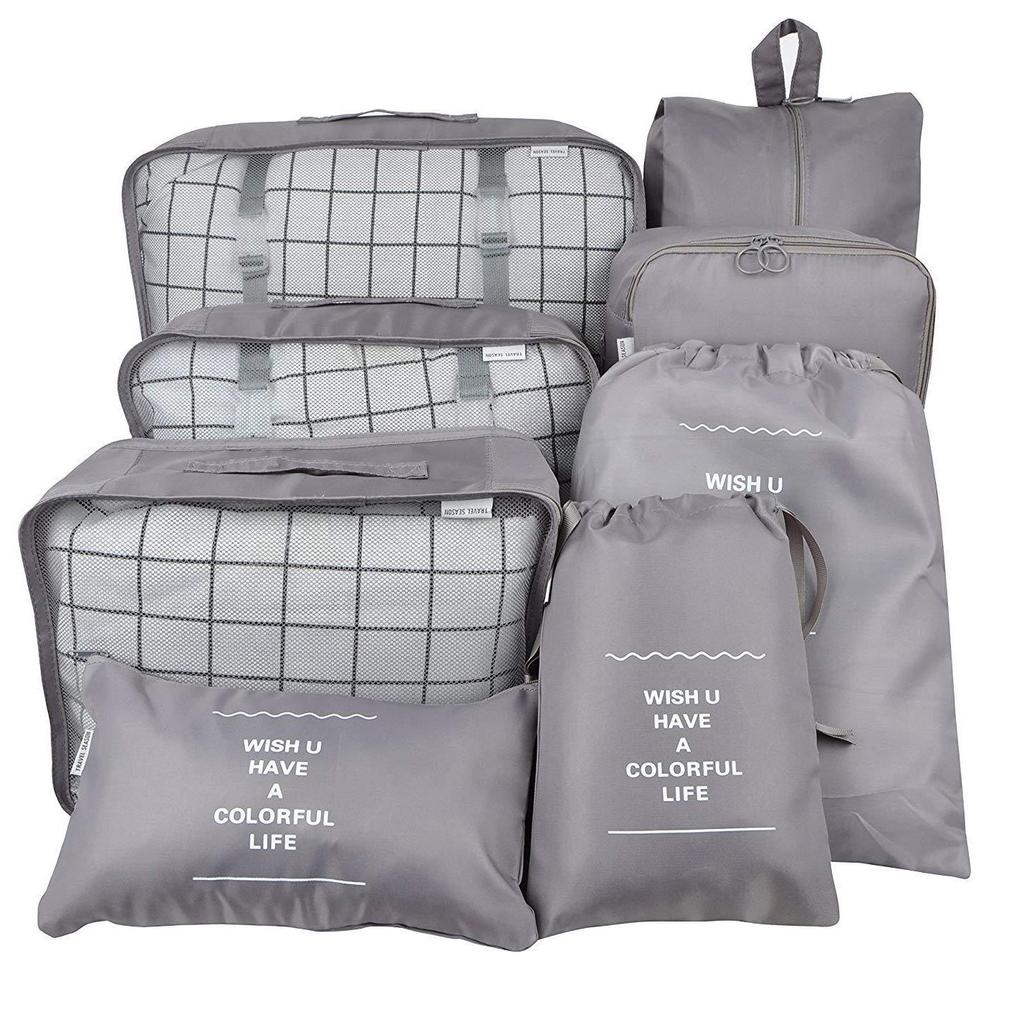 8-Piece Travel Storage and Organizer Set for Suitcases