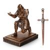 HDMbigmi King's Guard Knight Pen Holder, Pen Stand, Desk Organizer and Accessories, Resin Pencil Holder, Gift for Office or Home (Copper)