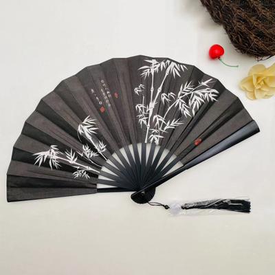 Faltbarer Handfächer, chinesischer Vintage-Stil, Kunststofffächer, doppelseitig, Hanfu-Zubehör für Hochzeiten, Tanzpartys