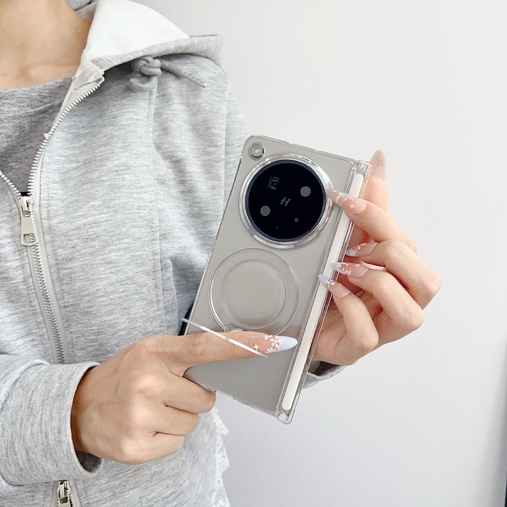 111 Rotating Bracket Is Suitable for oppofindN1 Left and Right Folding Screen Mobile Phone Case Ultra-thin Ice Mist Magnetic Attraction MagicV1