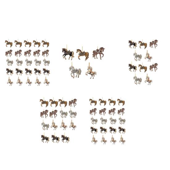 Horse Acrylic Ornament Elegant 2D Car Mirror Pendant Christmas Tree Hanging Decor DIY Crafts Unique Gifts