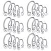 24Pc/set Surgical Steel Eyebrow Lip Nose Hoop Nostril Ear Tongue Piercing Set Piercings Ring Body Zircon For Women Men Ear Stud