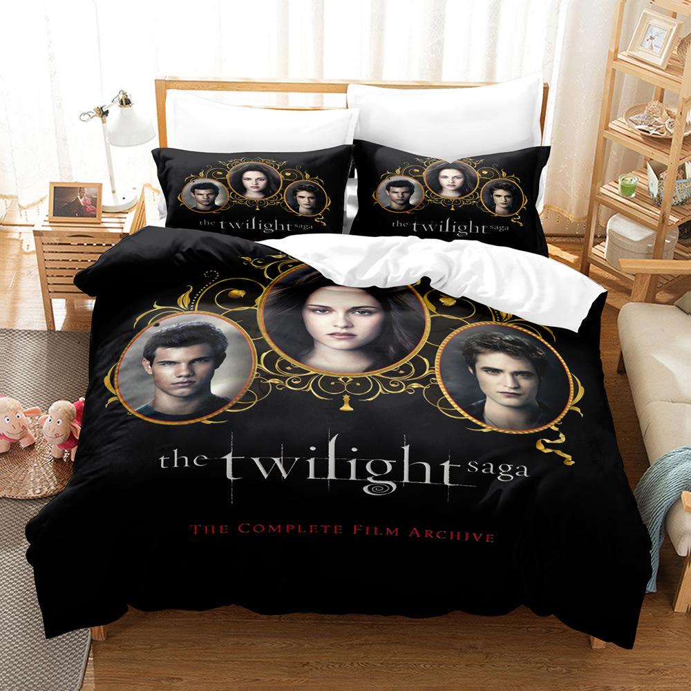 Twilight 3D Printing Three-Piece Digital Quilt Cover Home Textile Sheet Kit Active Printing And Dyeing