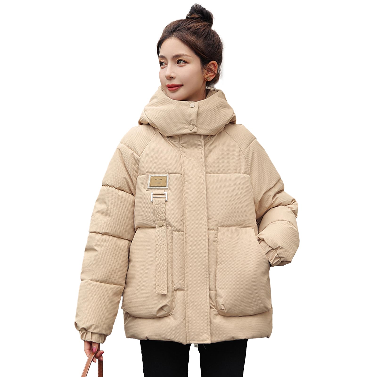 

Куртка пуховая укороченная Kayiyasu с подкладкой теплая и удобная для осени и идеальная для повседневной носки и школы женский капюшон, верхняя одежда, зима, носить,