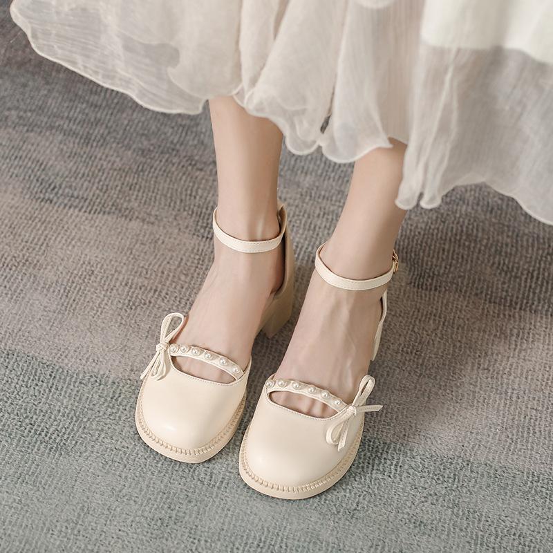 

Yuexinwang плоскі з натуральної шкіри для жіночого взуття Huizhou, такі ж туфлі на високих підборах, як у Су Іньінь, круті шльопанці та універсальні порожнисті сандалі для жінок 39 абрикосовий