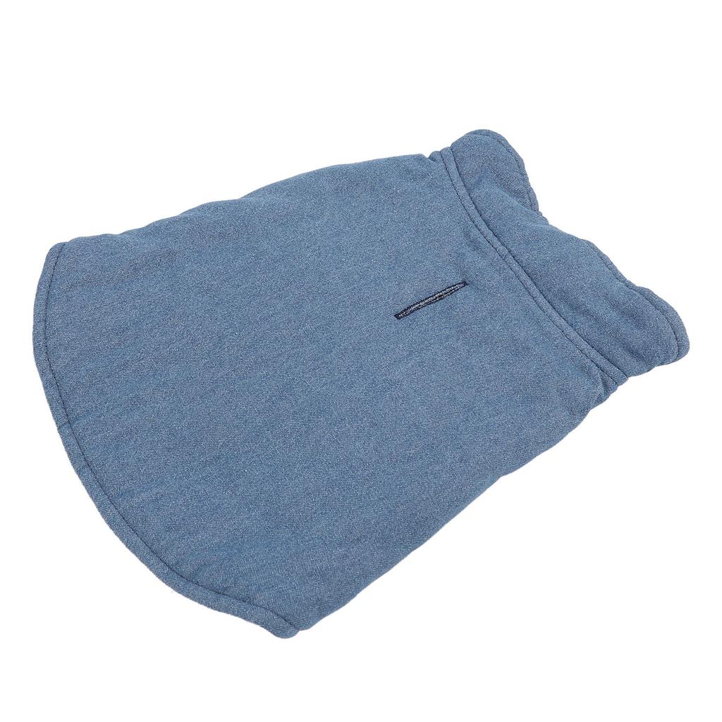 Dog Winter Vest Warm Polyester Cotton Padded Pet Sleeveless Coat for Chihuahua Poodles French Bulldog Pomeranian Denim