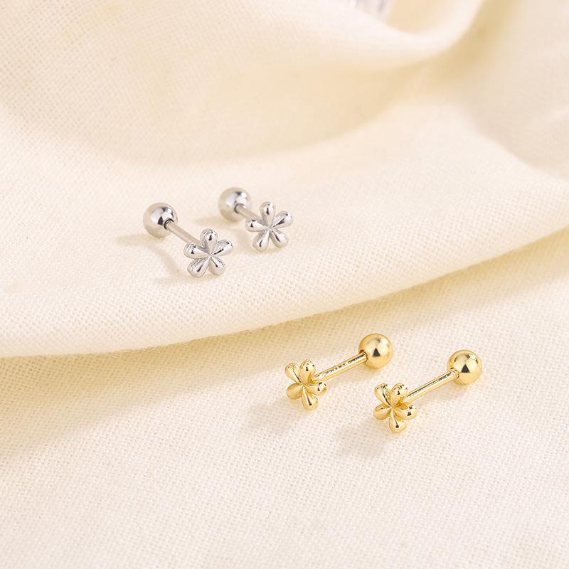 Minimalist Tiny Flower Stud Earrings For Women Summer Hypoallergenic Screw Back Dainty Elegant Jewelry