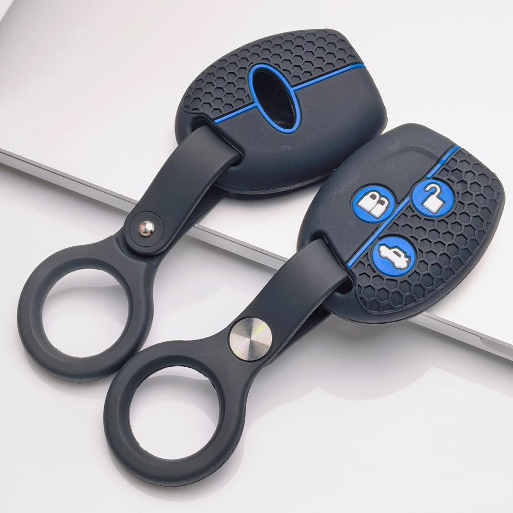 Key Fob Cover for Ford Focus C-Max Mondeo Fiesta MK3 MK4 MK5 MK7 with Keychain Anti-Scratch Surface Shockproof Structure Soft Grip Texture