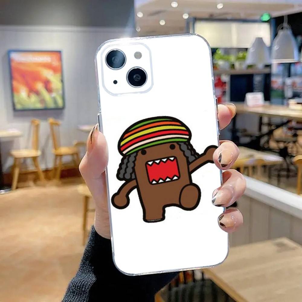 Cute Domo-kun Phone Case For iPhone 16,15,14,13,12,11 Pro,Max,Plus,X,XS,XR,SE,Mini Transparent Silicone Soft