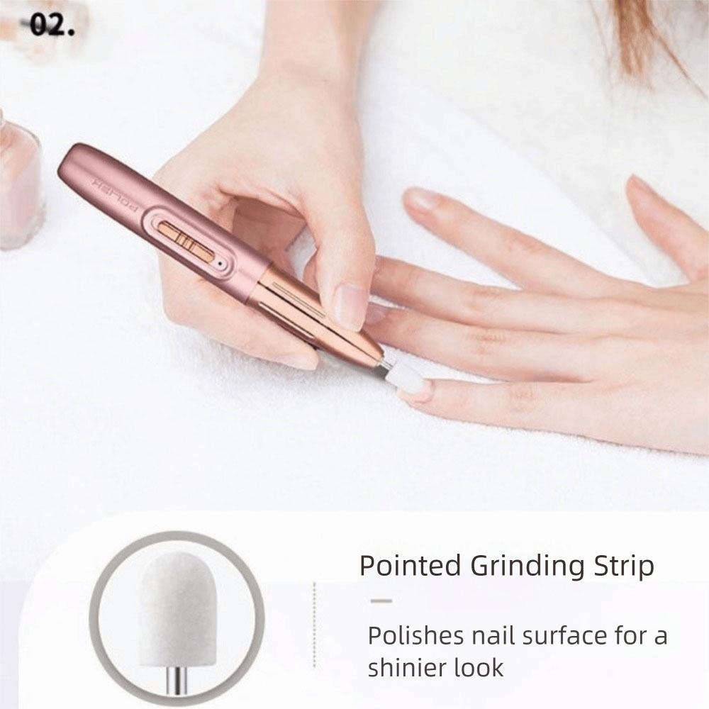 Low Noise Electric Nail Drill Machine Rechargeable Wireless Nail Dryer Nail Sanding File  Home Use