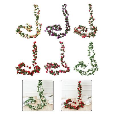 Künstlicher Rosengirlande Rosenrebe Dekoration Grüne Blätter