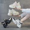 Platform Casual Shoes Leather Women's Shoes Summer Breathable Inner Height Increasing Sports Leisure Shoes Women Sneakers