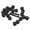 20Pcs 21Mm Car Tire Wheel Bright Black Bolt Nut Covers W/Removal Key Fit for Tesla Model S 12-17