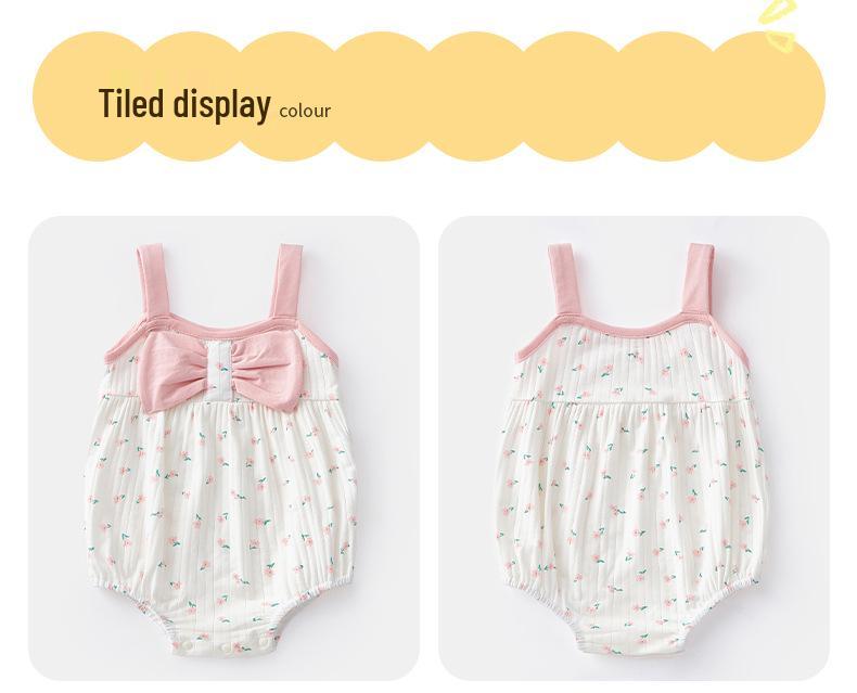 2025 Cute Summer Romper Baby Sling Jumpsuit - Fashion Wrap-around Newborn Girl Bodysuit 3657