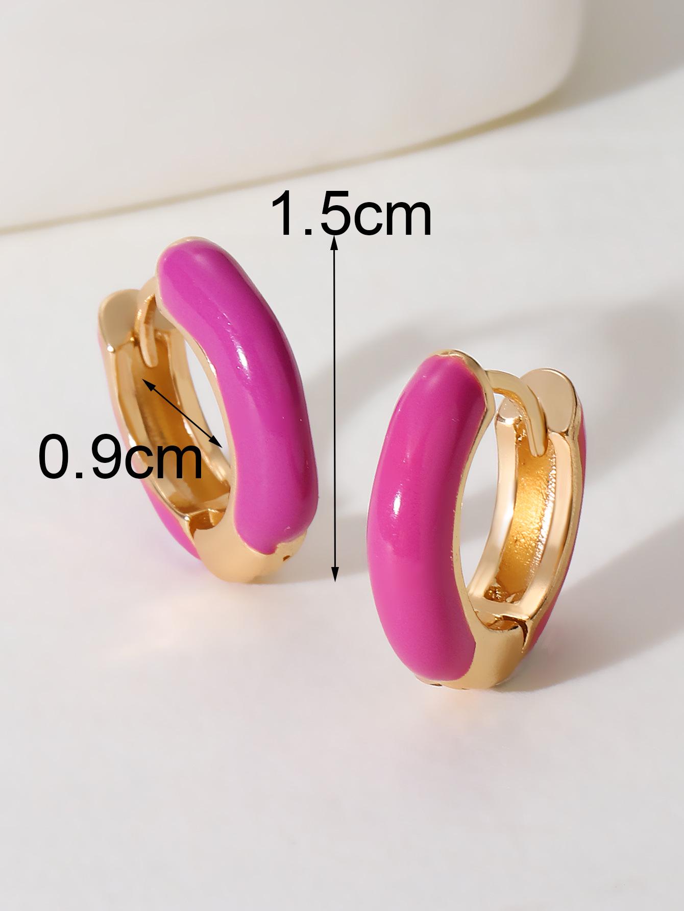 Bunte Tropföl-Herz-Ohrringe - Trendige, Süße Kupfertextur-Ohrklemmen für Damen, Perfekt für Frühling und Sommer.