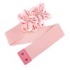 Ladies Flower Decorative Dress Waist Tie Skirt Belt Black Bow Elastic Waist Seal
