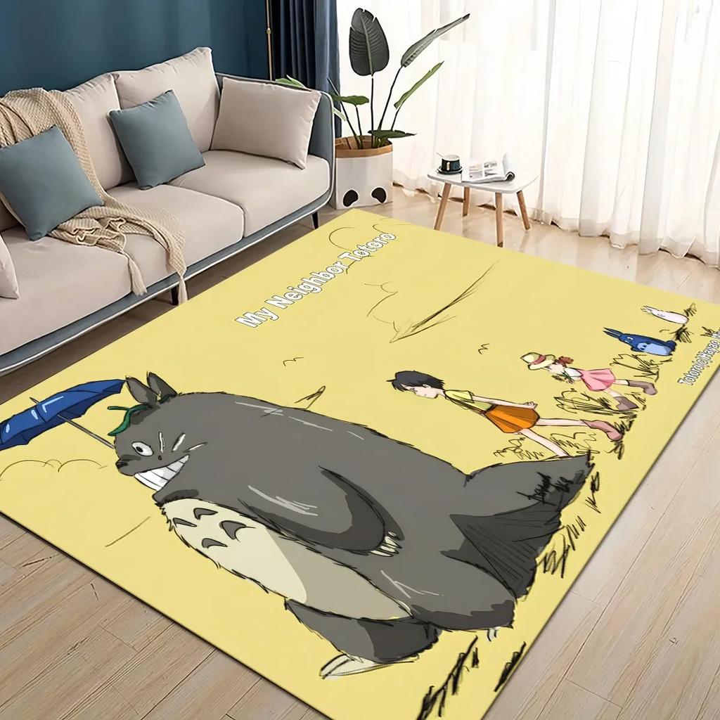 3D T-Totoros Cartoon Area Rug Large,Carpet Rug for Living Room Bedroom Sofa Doormat Decoration,kid Play Non-slip Floor Mat