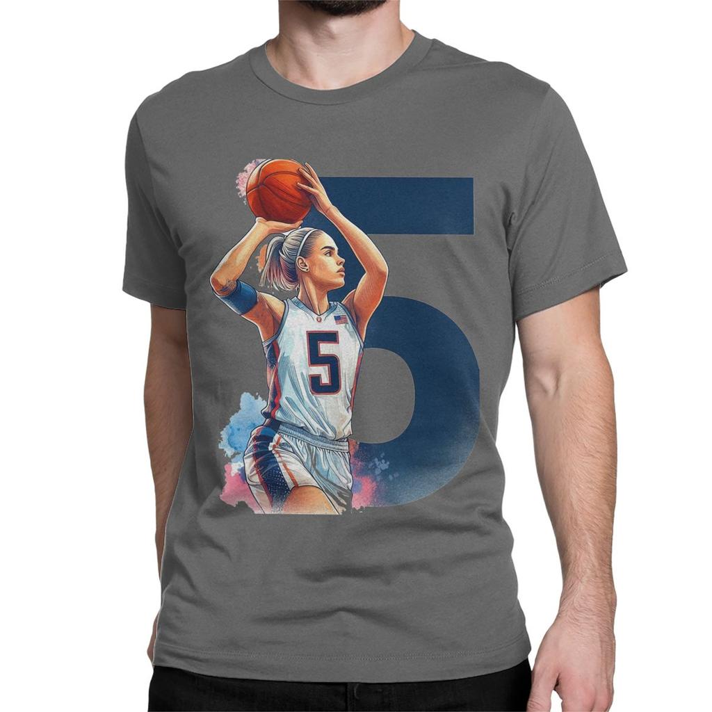 Herren Damen Retro Paige Bueckers T-Shirt Basketball 100% Baumwolle Kleidung Tolle Kurzarm Rundhals T-Shirts Übergröße T-Shirts