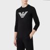 Emporio Armani FW21 Color Block Logo Letter Print Round Neck Long Sleeve T-Shirt Men Tops Black 8N1TN8-1JPZZ-0022