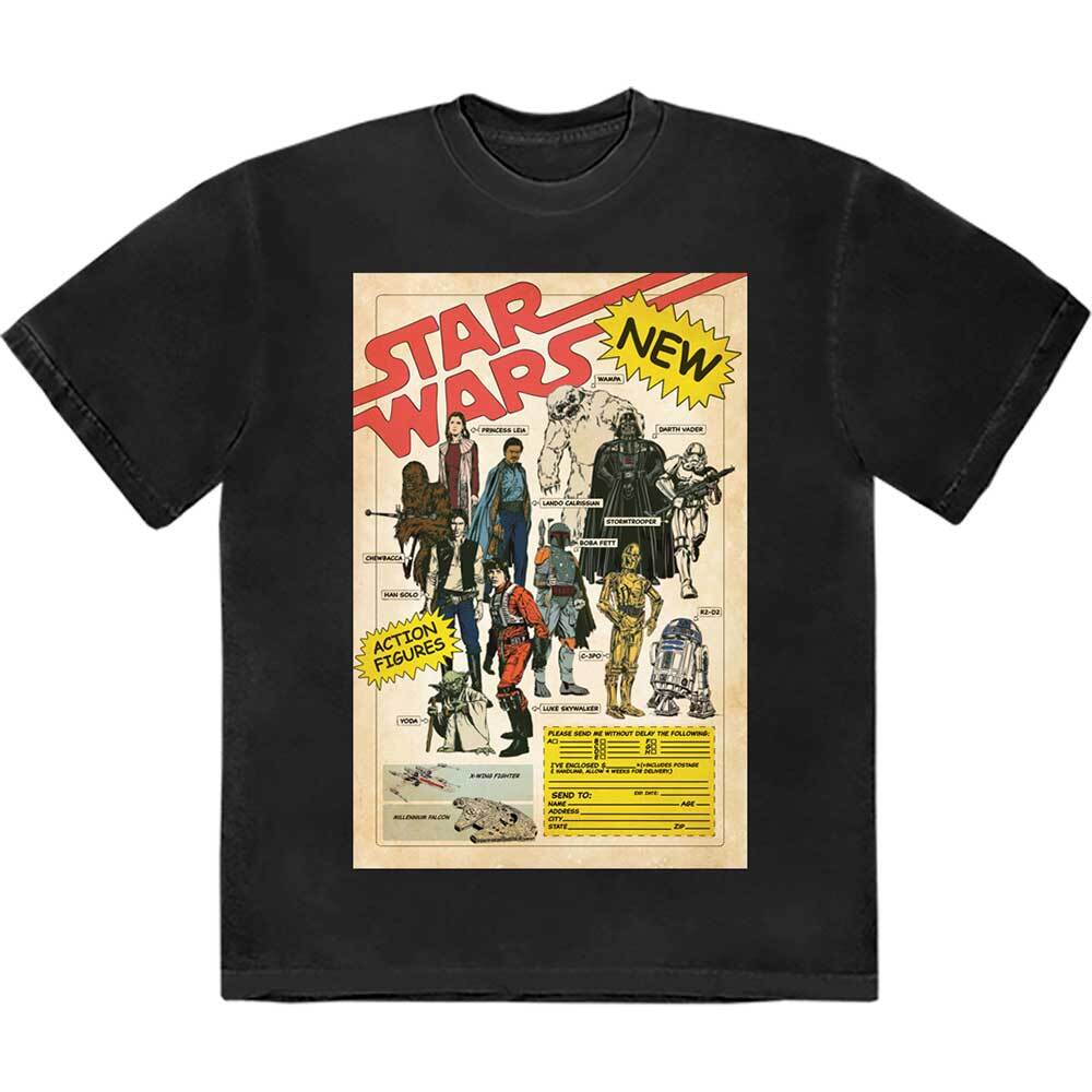 Star Wars Action Figures T-Shirt Black New Unisex T-Shirt M
