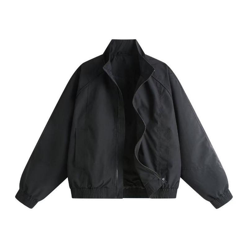 Men S Vintage Workwear Jacket Outdoor Softshell Stand Collar Long Sleeve Solid Color