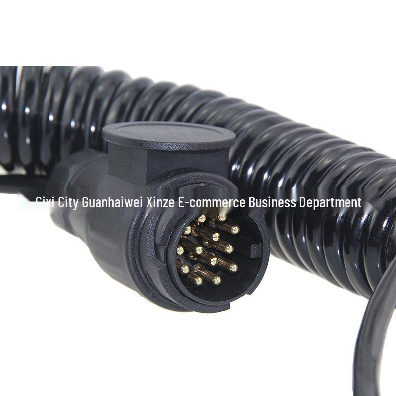 Cabo Flexível Retrátil de Mola TPU para Chicote Elétrico de Reboque UE de 13 pinos para 7 pinos
