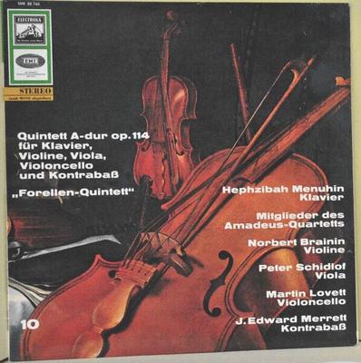 LP Record FRANZ SCHUBERT HEPHZIBAH MENUHIN Quintett ADur Op. 114 Fur Klavier SME80760 Electrola 1964 Germany Classical Used
