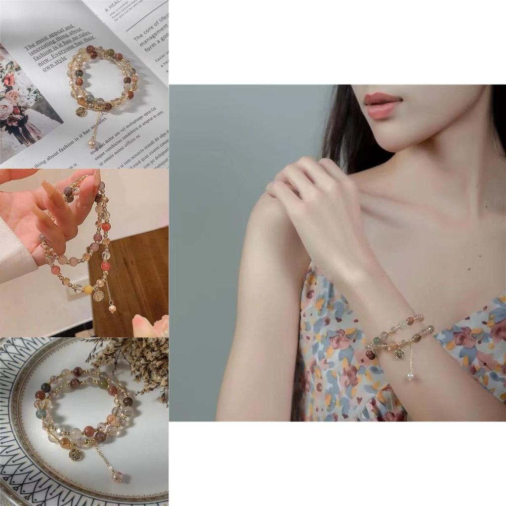 Double Artistic Layer Pearl Bracelet Elegant Handmade Jewelry For 2024 Spring