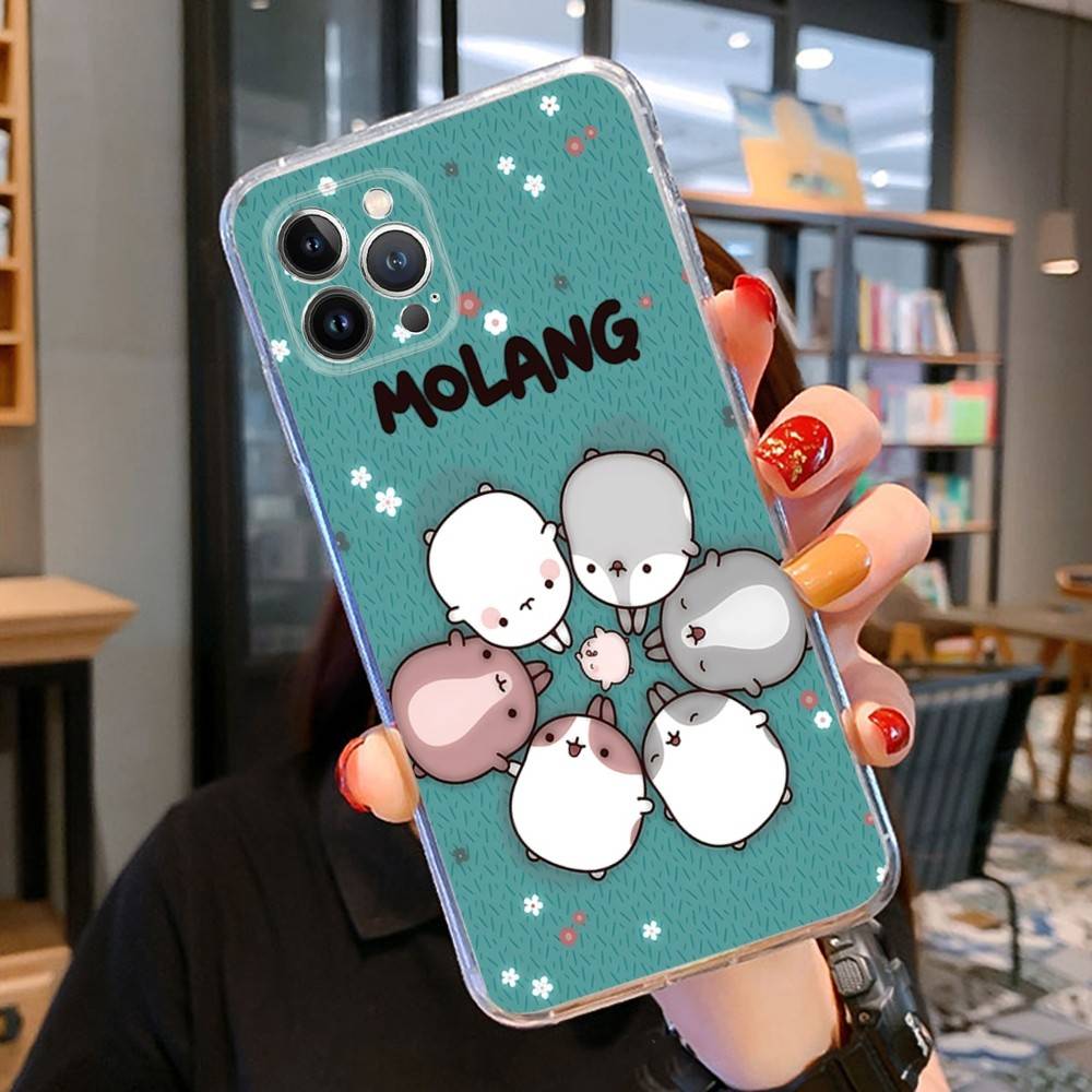 Cute Cartoon M-MolangS Transparent Soft Phone Case For IPhone 15 12 14 16 17 13 Plus 11 Pro Max 13 Pro