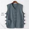 Pánská retro lněná vesta bez rukávů v čínském stylu