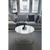 Planet Coffee Table Black Leg, White Glass