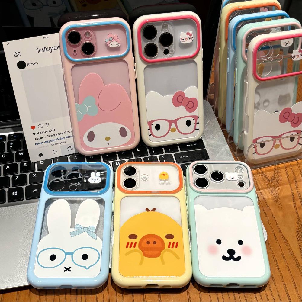 Bestie Style Cartoon Color Block Phone Case for Apple 17 Pro Max/18 Pro Max 16/15