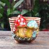 Mushroom Stoneware Succulent Flower Pot Living Room Decoration Planter Vintage Handicrafts Bonsai Pots Fairy Garden Personality