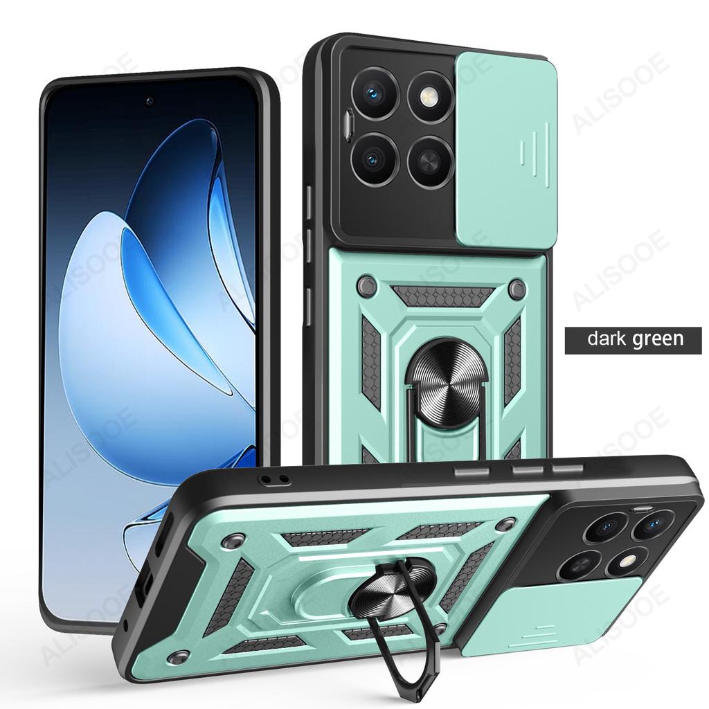 Slide Camera Cover for Honor X8C X7C X9C X6B X7B X8B X9B X6A X7A X8A X9A X6 X7 X8 Case Armor Ring Stand Holder Cover Capa Funda