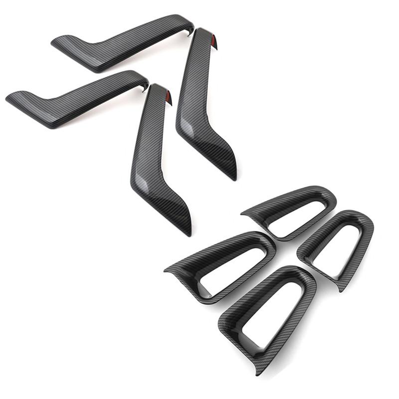 Painel de decoração de maçanetas internas de carro em fibra de carbono para porta, moldura de porta, guarnição para Mercedes Benz Classe A W177 CLA