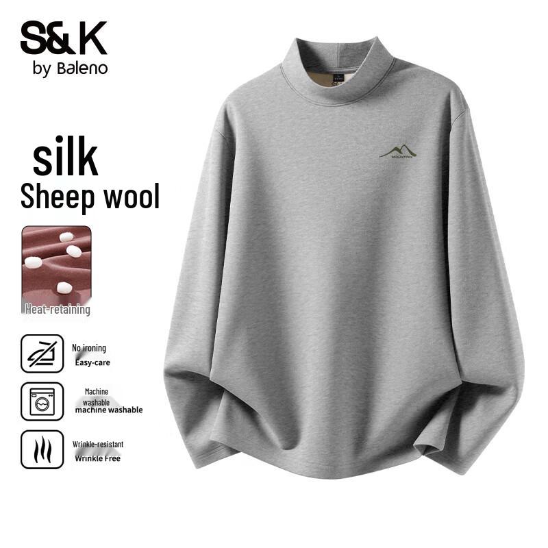 Baleno Men s S&K Fleece Lined Mock Neck T-Shirt XL