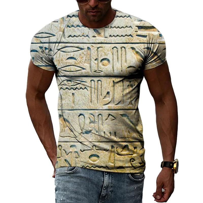 Ancient Egyptian Civilization 3D Printing Summer Hot Sale Retro Literature And Art Men’s-Women Short-Sleeved Round Neck T-shirt