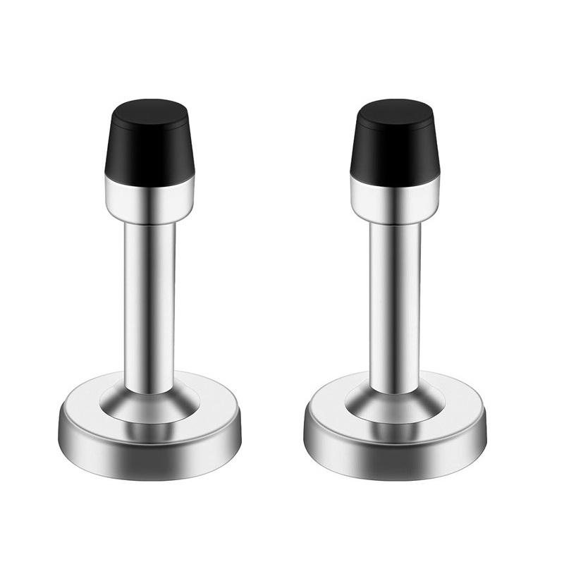 4pcs Stainless Steel Self Adhesive Door Stoppers Rubber Tip Wall Protector Door Catch Door Stop for Home Office