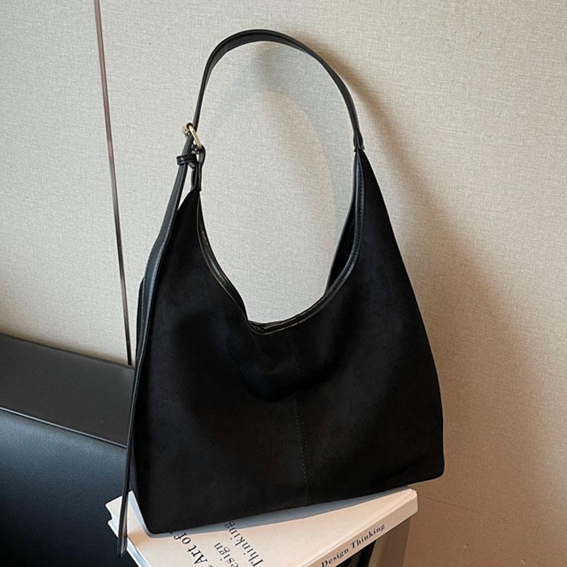 Suede Bag Women's Large-capacity New Autumn and Winter Retro Shoulder Messenger Bag Commuter Tote Bag